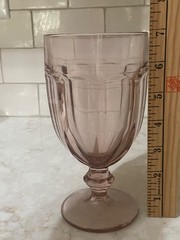 Libbey GIBRALTAR DURATUFF Water Stem Glasses Goblets Pink Plum Lot Set of 6