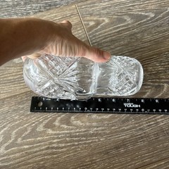 7.5” Cut Crystal Clear Glass Bedside Carafe Tumble Up Pressed Glass 16oz