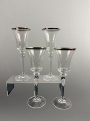 Mikasa Jamestown Platinum Trim Crystal Iced Tea Glasses Set of 4 Clear