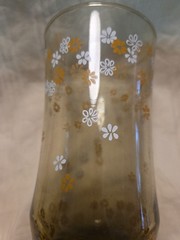 1 Vintage Libbey 6″ Glass Tumbler Daisy Spring Blossom Strawflower Replacement
