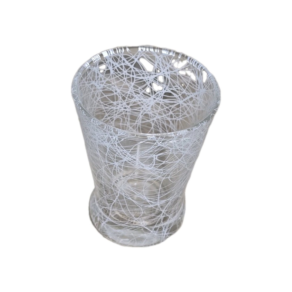 Vintage MCM Spaghetti String Juice Bar Glass Tumbler 3.25″ Barware Replacement