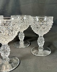 Vtg Duncan & Miller Hobnail Cordial Cocktail Liqueur Glasses Set 4 Elegant Wine