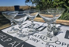 Set 5 Libbey KNOB HILL Clear Liquor Cocktail Cordial Glasses 3 Ball Stem 3oz EUC