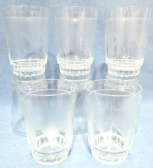 Set of 8 Vintage Clear Glasses with a Nautical Design Sailboats Holds 6 oz