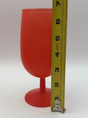 Rainbow Glass Co Iced Tea Glasses Orange Red Frosted Satin Flashed 6.5” Set of 4