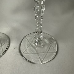 Rock Sharpe Arctic Rose Sherbet Glasses Cambridge Cut Crystal Dessert Set of 2