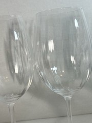 Set of 2 Crystal Clear Long Stem Wine Drinking Goblet Glasses Made in Austria