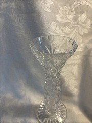 Vintage Cut Crystal bud vase diamond fine diamond pattern clear 7 And 1/2 In