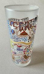 New CATSTUDIO Fort Worth Texas Frosted Drinking Glass Tumbler 2013 FREE SHIPPING