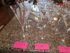 VNTG Total Of 28 WATER WINE Champ. Etc. STEMS Etched Dorothy THORPE Barware GLAM