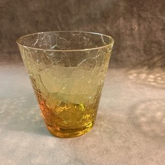 Vintage Cambridge glass mocha color 6 ounce old-fashioned Tumbler crackle