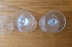 Crystal Etched Glass Sherbet Dishes Floral Design, Set of 3, 3.75″ Tall