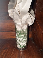 Vintage Mid-Century Green Circus Parade Glass Tumbler Mold #26 Novelty Highball
