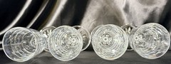 Set Of 4~Clear Crystal Champagne Glasses~6 Sided Stem~16 Point Cut Star On Base
