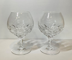 Vtg Set of (2) Nachtmann Diamant Crystal Brandy Snifter Glasses 5-1/8” Germany