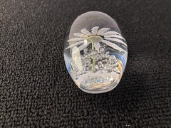 Daum France Crystal Flower Egg Paperweight Mod3