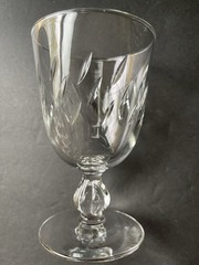 VINTAGE CUT GLASS CRYSTAL RAIN DROP CLEAR WINE GOBLET SET 5 STEMWARE BARWARE