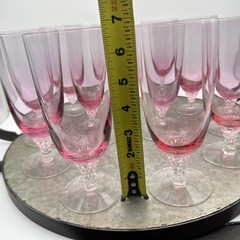 Tiffin Franciscan Wistaria Glassware Pink Iced Tea Goblet Vintage 6 3/4 in