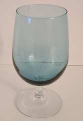 Vintage 6.5″ Smoke Blue Water/Wine/Brandy Glass with Clear Stem