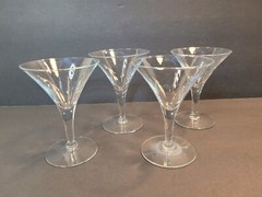 Set of 4 Mini Martini Glasses Approx 4 Inch Elegant Cocktail or Desert Stemware