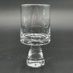 Vtg Set 2 MCM 70s Glasses Tumblers Goblets Bar Crystal Thick Stem Scandinavian