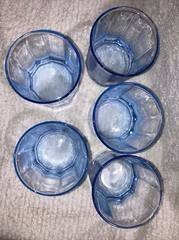 Anchor Hocking Essex Reflections Light Blue 10 oz On The Rocks 5 PC Glass Set