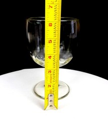 Bartlett Collins Glass Thumbprint Clear Mold Blown Antique 6 1/8″ Goblet 1915-80