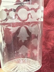 Two Antique Tumbler Bluebells & Circles Etch EAPG Early American Pattern Glasses