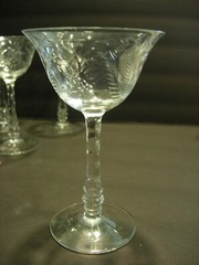 lot of 7 cut crystal cordial Wine Glass goblet grappa glasses glassware 5 1/4″