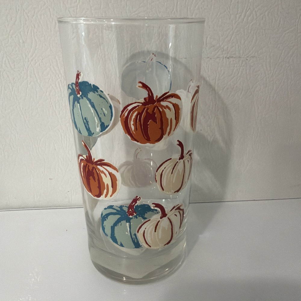 Libbey Pumpkin Fall Thanksgiving Drinking Glasses Tumbler Fall Color Pumpkins