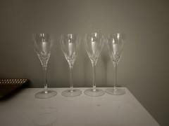 Set of 4 Lenox Firelight Platinum Rim Crystal Wine Glasses