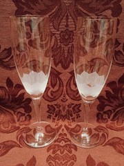 Rosenthal Lotus Blossoms Crystal 7-7/8″ Champagne Flutes – Set of 2 – Excellent!