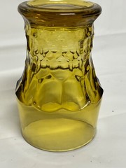 5 Vintage Anchor Hocking Amber Glasses Georgian Honeycomb Honey Gold 5″ 11 oz