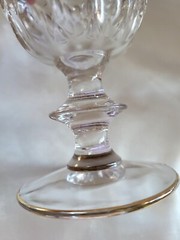 2 Jeanette Glass Thumbprint Stemmed 4″ Liquor Cocktail Glasses 1950s USA