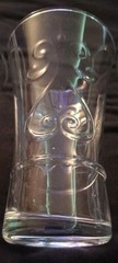 Vintage Clear Glasses Embossed Heart Scroll Weighted Base Tapered Tumbler Set of