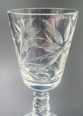 Pair Vintage Tiffin Franciscan #17301 Cut Crystal Wafer Stem Cordial Glassware