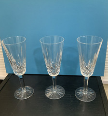 Waterford Crystal Fluted Wine Glasses 7 1/4” Set Of 3