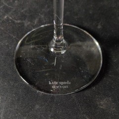 KATE SPADE LARABEE DOT CHAMPAGNE FLUTE, Cut Lead Crystal, 10 1/4″, 7 oz, USA