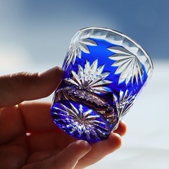 35ml 1 Set Of 2 Crystal Shot Drinking Glasses Liquor Sake Cup Blue and Green