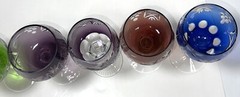 VTG Lot 7 Bohemian Czech Cut To Clear Crystal Hock Stem Wine Water Glass Goblet