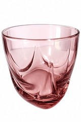 Glasses Pink Lowball Set of 7 Rose Tinted Square Base Swirl Cocktail Tumbler 3.5