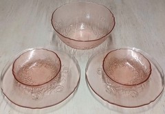 Vintage Arcoroc France Rosa Pink Rosaline Glass SET of 4 SEE DETAILS