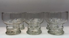 6 MCM Clear Double Pedestal Old Fashioned Juice Glasses Cocktail 3.5” Heavy Base