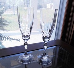 Kristal Zajecar NOBILITY Crystal Champagne Flute 8 1/4 in 6 oz Set of 2