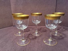 5 Vintage Tiffin Gold Encrusted Franciscan Minton Wines