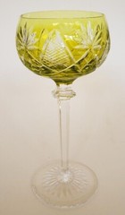 Vintage Val Saint-Lambert Hock Wine Glass Cut to Clear Crystal Roemer Chartreuse