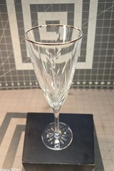 CRISTAL D’ARQUES CASSANDRA Gold Rimmed CHAMPAGNE Flute