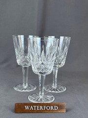 3 Waterford Crystal LISMORE 6 ⅞” Water Goblets: Mint