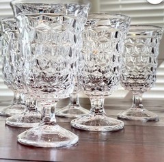 4 Fostoria AMERICAN CLEAR (Stem 2056) Low Water Goblets 5½» Tall 8 oz EXCELLENT
