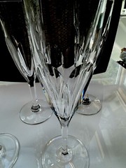 St. Louis Crystal Set of 4 Champagne Flutes Bristol 7 1/2″ in Height Acid Marked